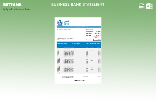 модерен стил Компанија на Арапската народна банка што го проверува изводот на см